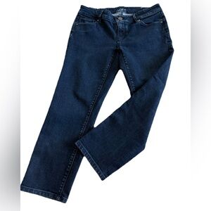 LOFT Modern Crop Low Rise Dark Wash Capri Denim Jeans Size 6/28  32x23